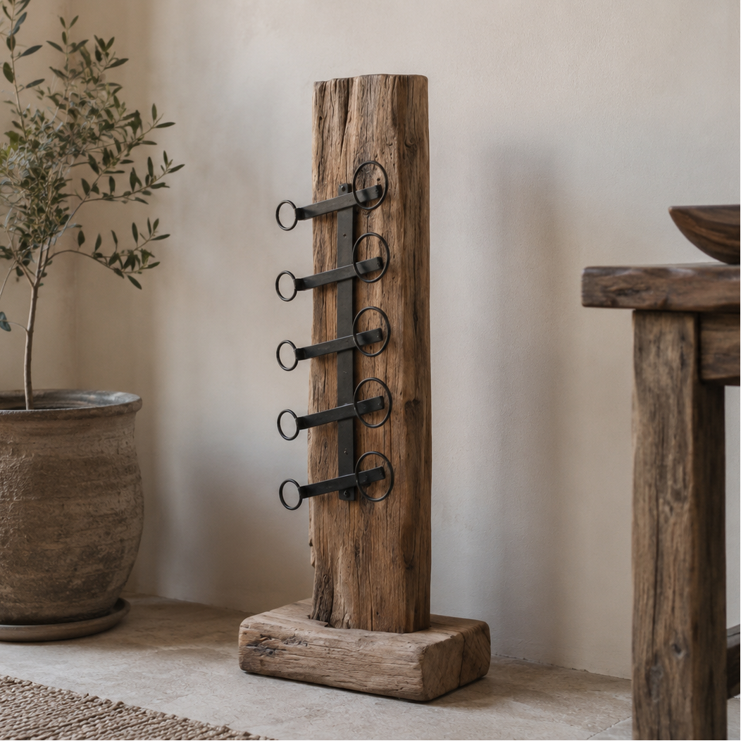 Teak Tree Root Eroded Wine Rack - IS028  - Uneeka