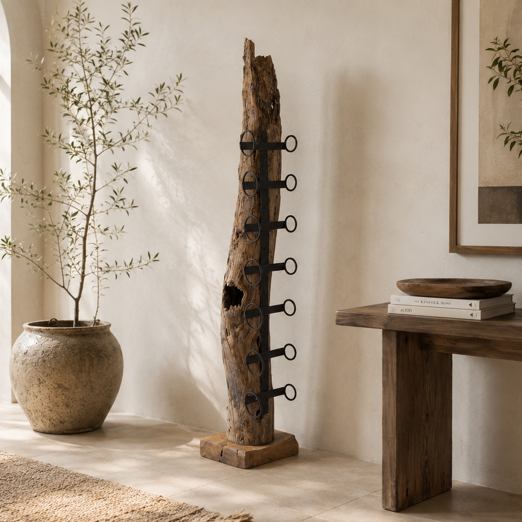 Teak Tree Root Eroded Wine Rack - IS027  - Uneeka