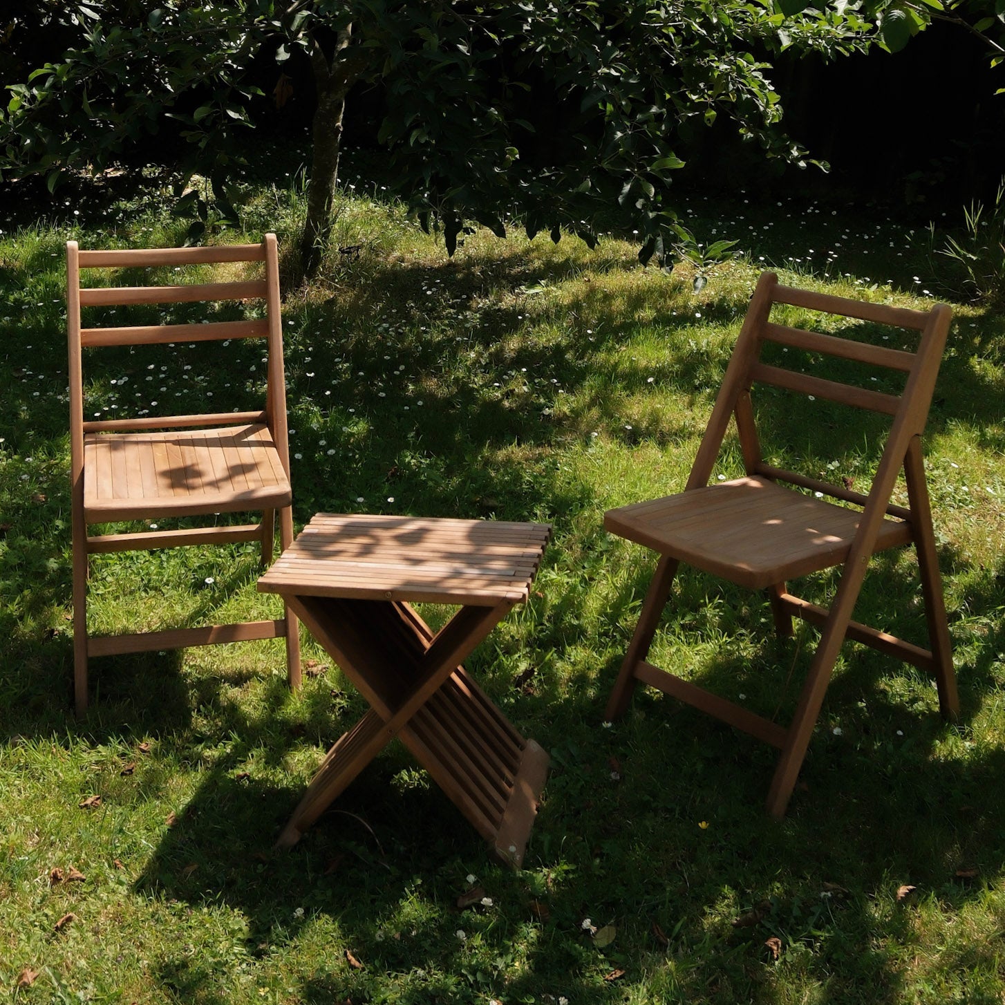 Teak Wood Folding Outdoor Table & Chairs Set - 9646 - Uneeka