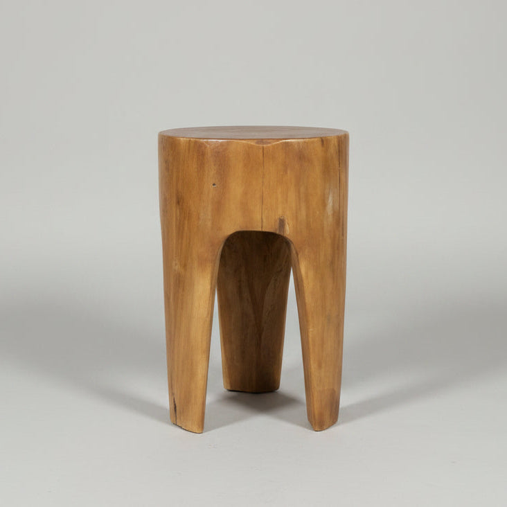 Teak Wood Grain 3 Leg Side Table - IS033 - Uneeka