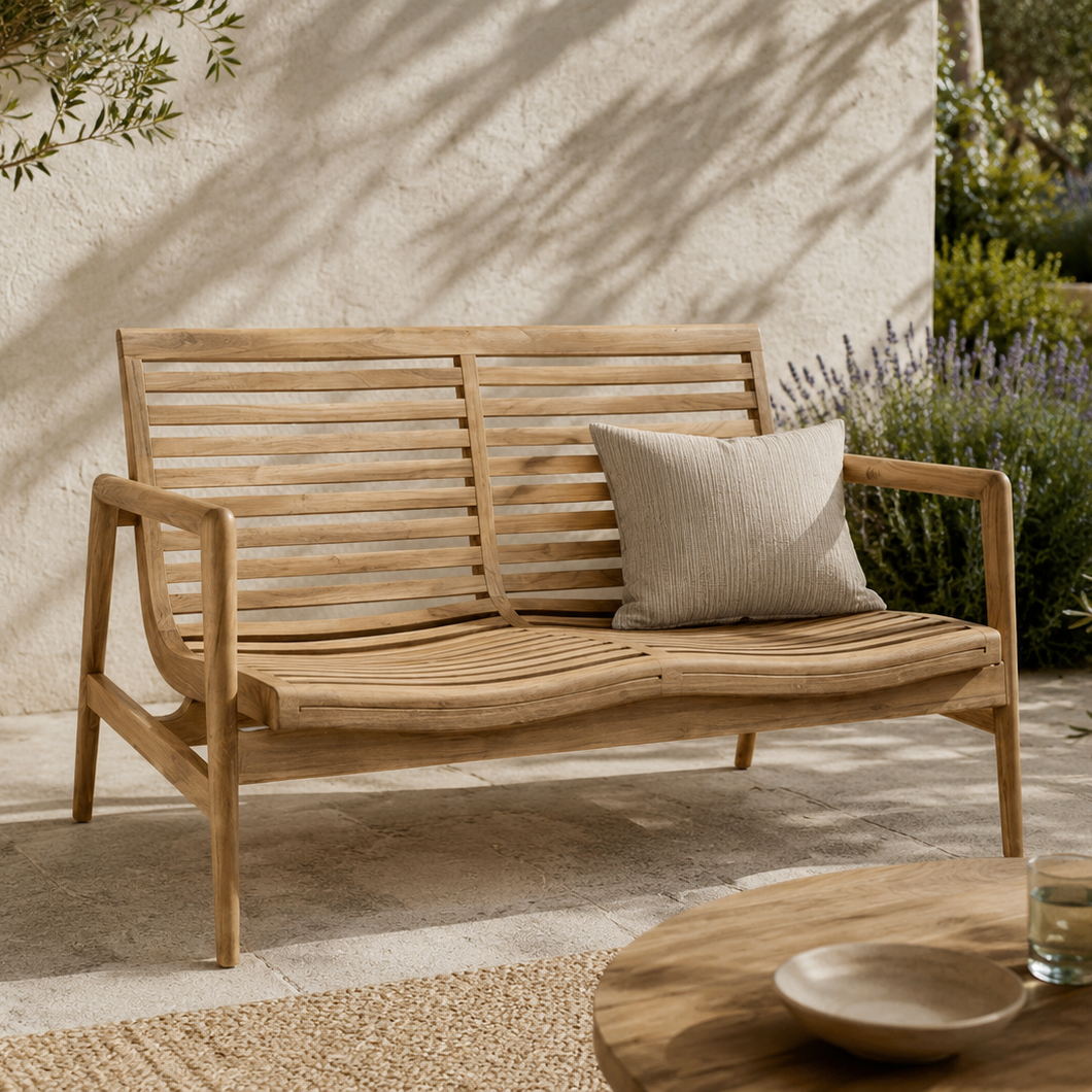 Teak Wood Outdoor 2 Seater Bench - TH10 - Uneeka