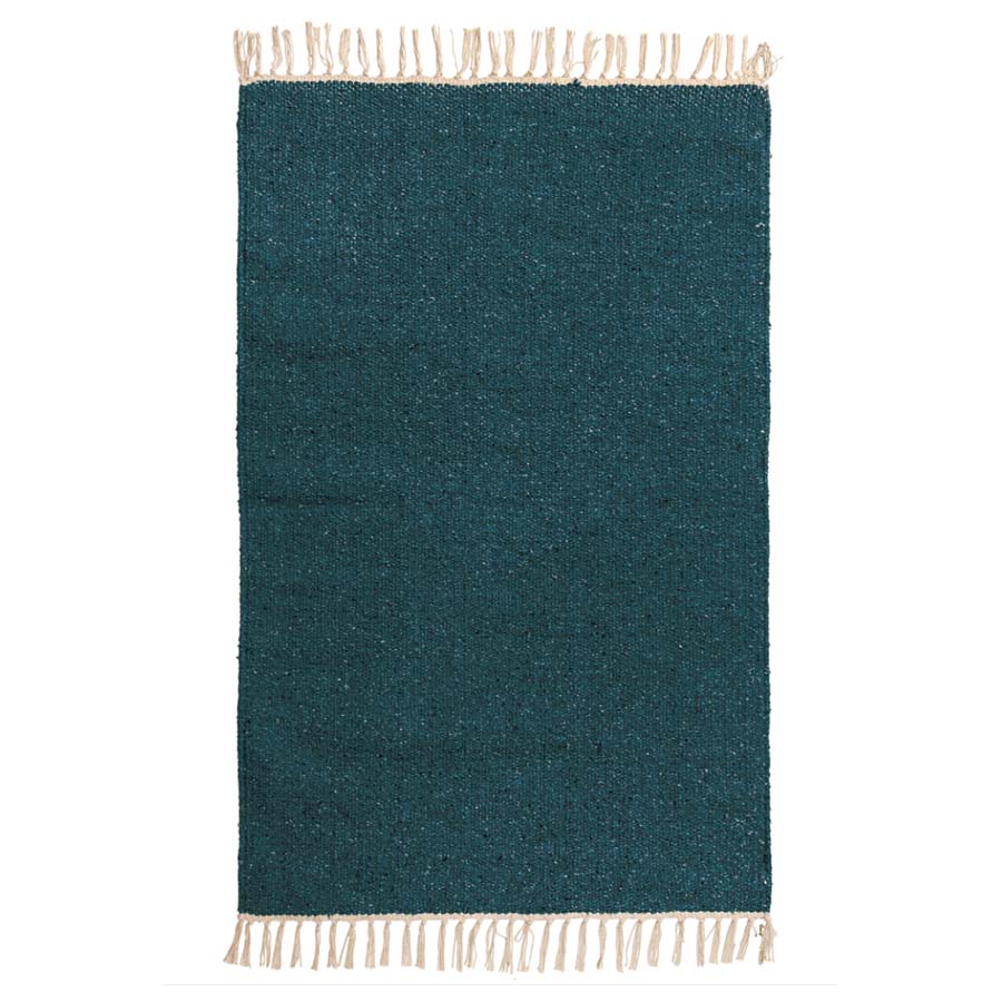 Plain Recycled Yarn 60 x 90 Rug Teal
