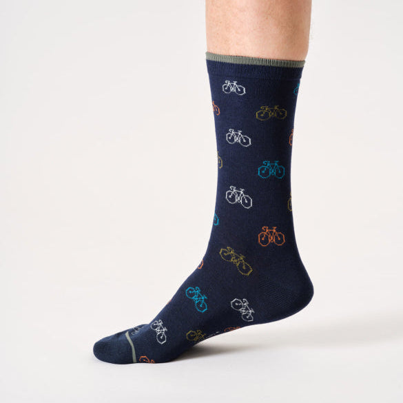Thought Bicycle Bamboo Socks - TA691B Navy Blue - Uneeka