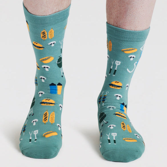 Thought BBQ Organic Cotton Socks - SPM938-Lagoon Green - Uneeka