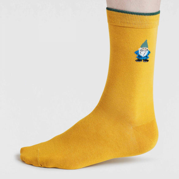Thought Gnome Organic Cotton Socks - SSM049-Chartreuse Yellow - Uneeka