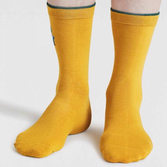 Thought Gnome Organic Cotton Socks - SSM049-Chartreuse Yellow - Uneeka