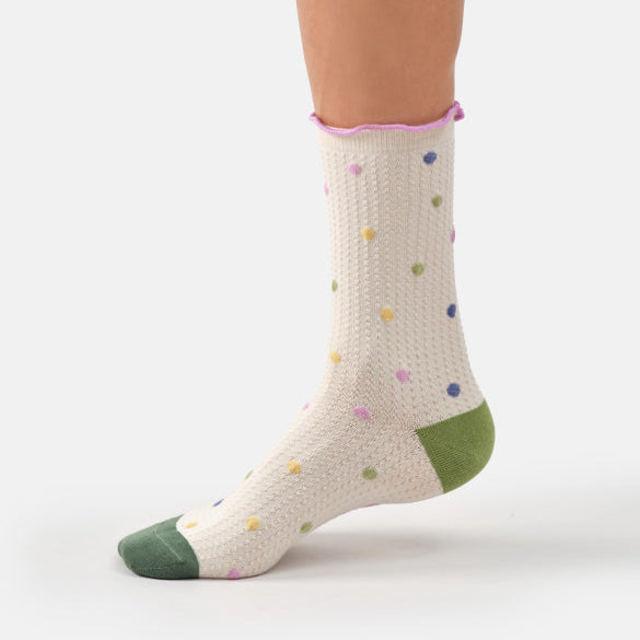 Thought Polka Dot Frill Organic Cotton Socks - Uneeka