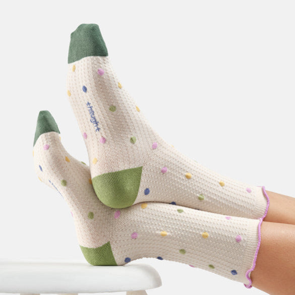 Thought Polka Dot Frill Organic Cotton Socks 2 - Uneeka