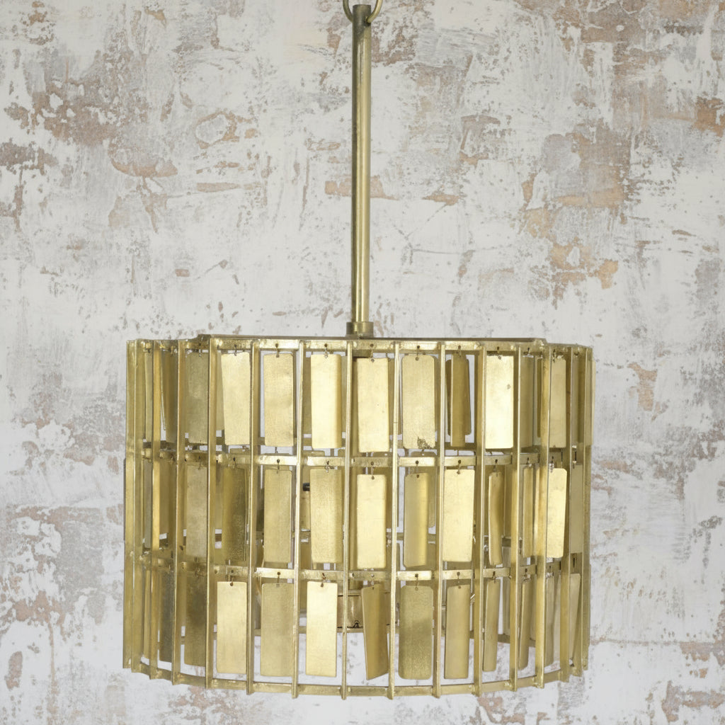 Tile Inspired Brass Pendant - Large - Uneeka home Lighting 
