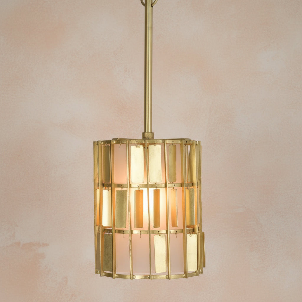 Tile Inspired Brass Pendant - Medium - Uneeka Home Lighting -  2565Z