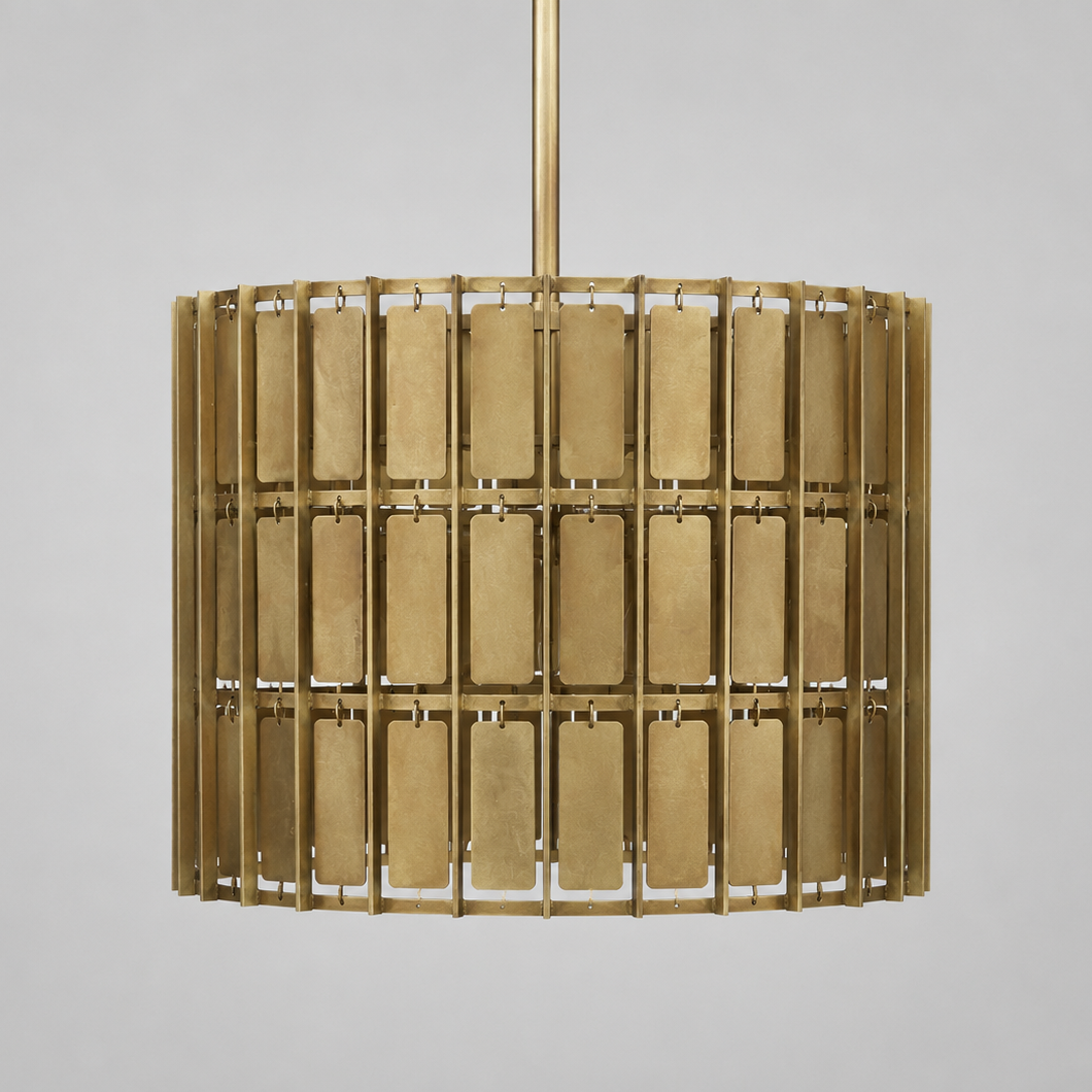 Tile Inspired Brass Pendant - Large - Uneeka