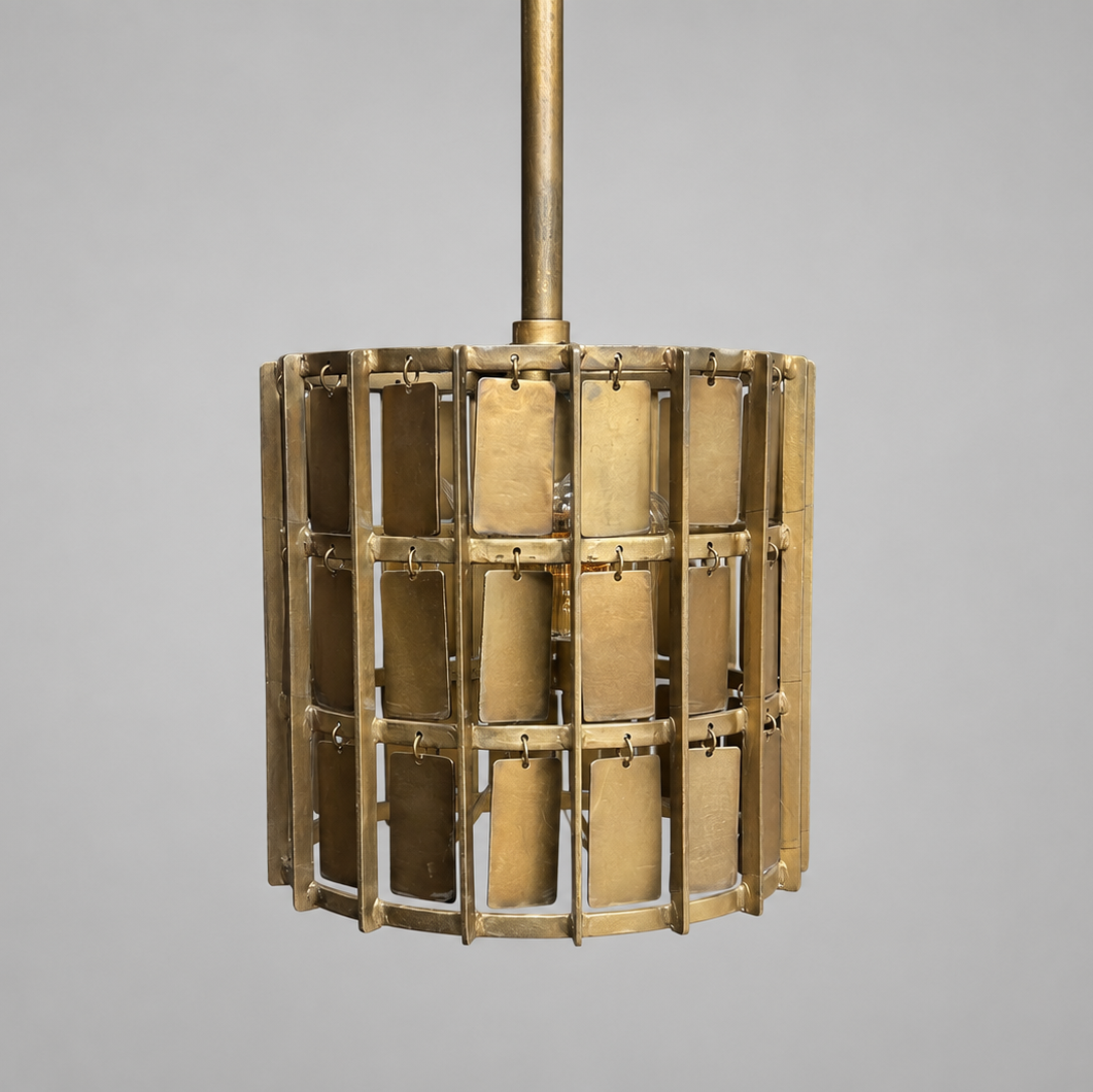 Tile Inspired Brass Pendant - Small - Uneeka