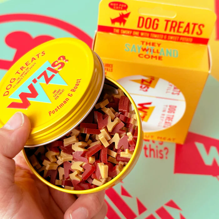 Tin and Refill Wz'is Dog Treats Gift Box open tin - Postman & Roast