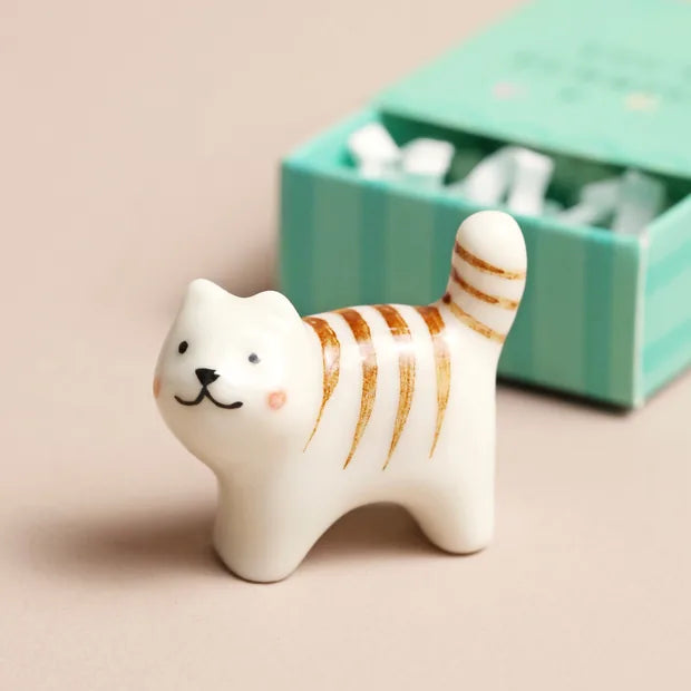 Tiny Matchbox Ceramic Cat Token - 67451 - Uneeka