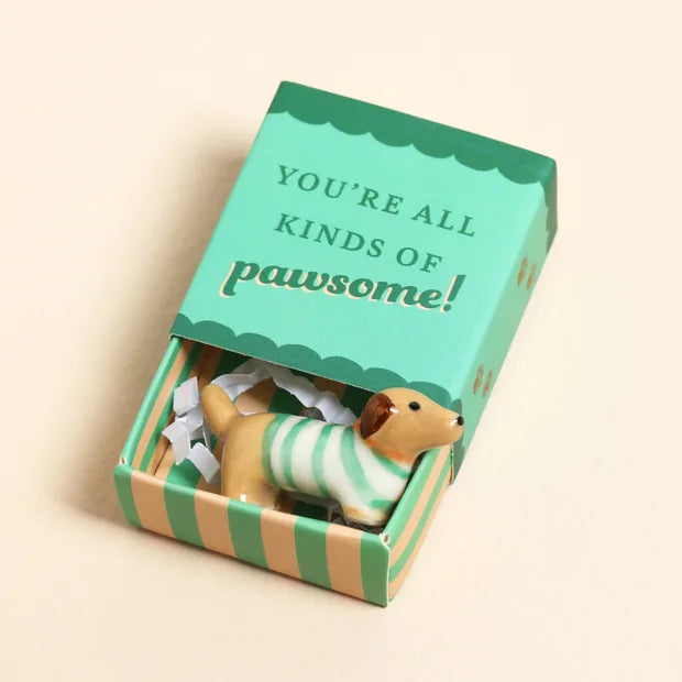 Tiny Matchbox Ceramic Sausage Dog Token - 79492 - Uneeka