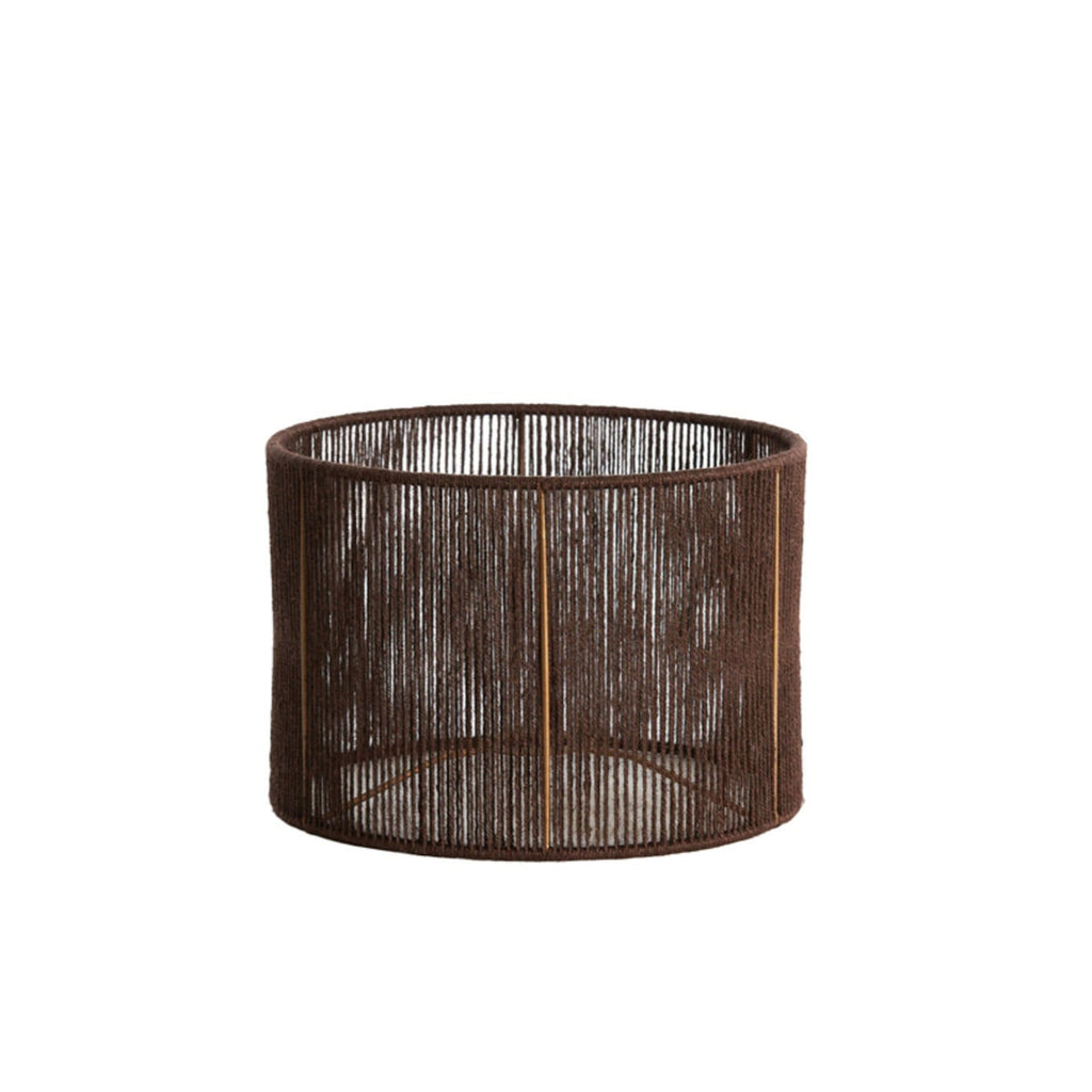 Tossa Dark Brown Jute Cylindrical Lampshade - Uneeka - 30cm 