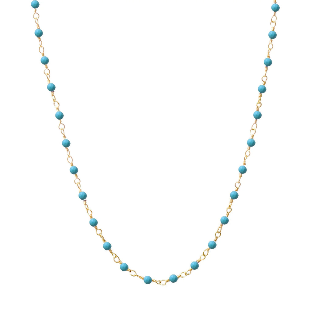 Turquoise Howlite Rosary Style Chain Necklace