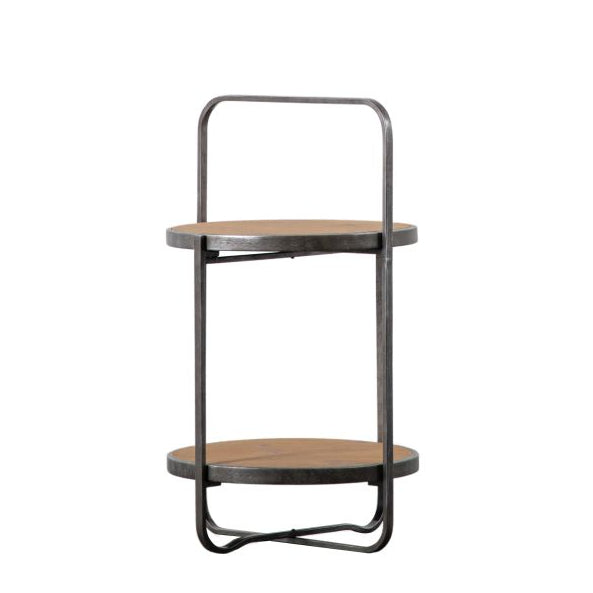 Iron & Fir Veneer Side Table - 5059413686740 Dunley - Uneeka