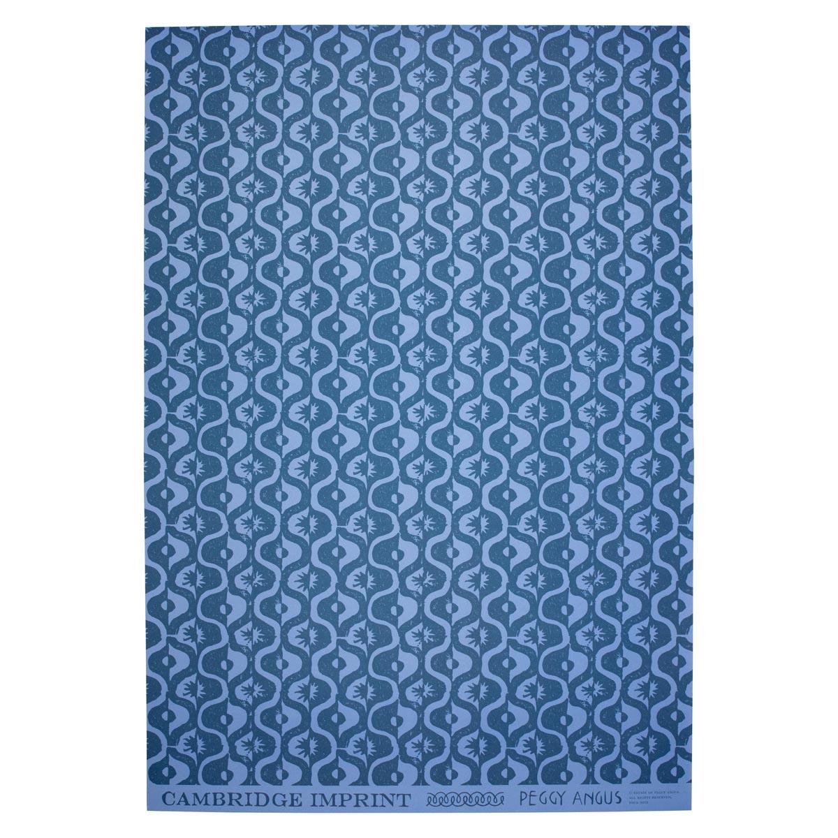 Blue Medallion Tile Gift Wrap - inspired by Peggy Angus - patterned gift wrap paper - Uneeka