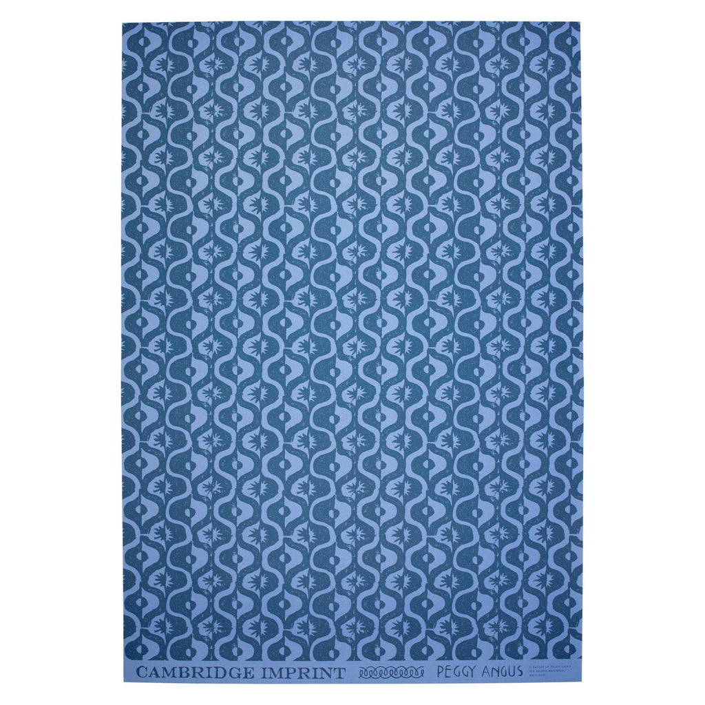 Blue Medallion Tile Gift Wrap - inspired by Peggy Angus - patterned gift wrap paper - Uneeka