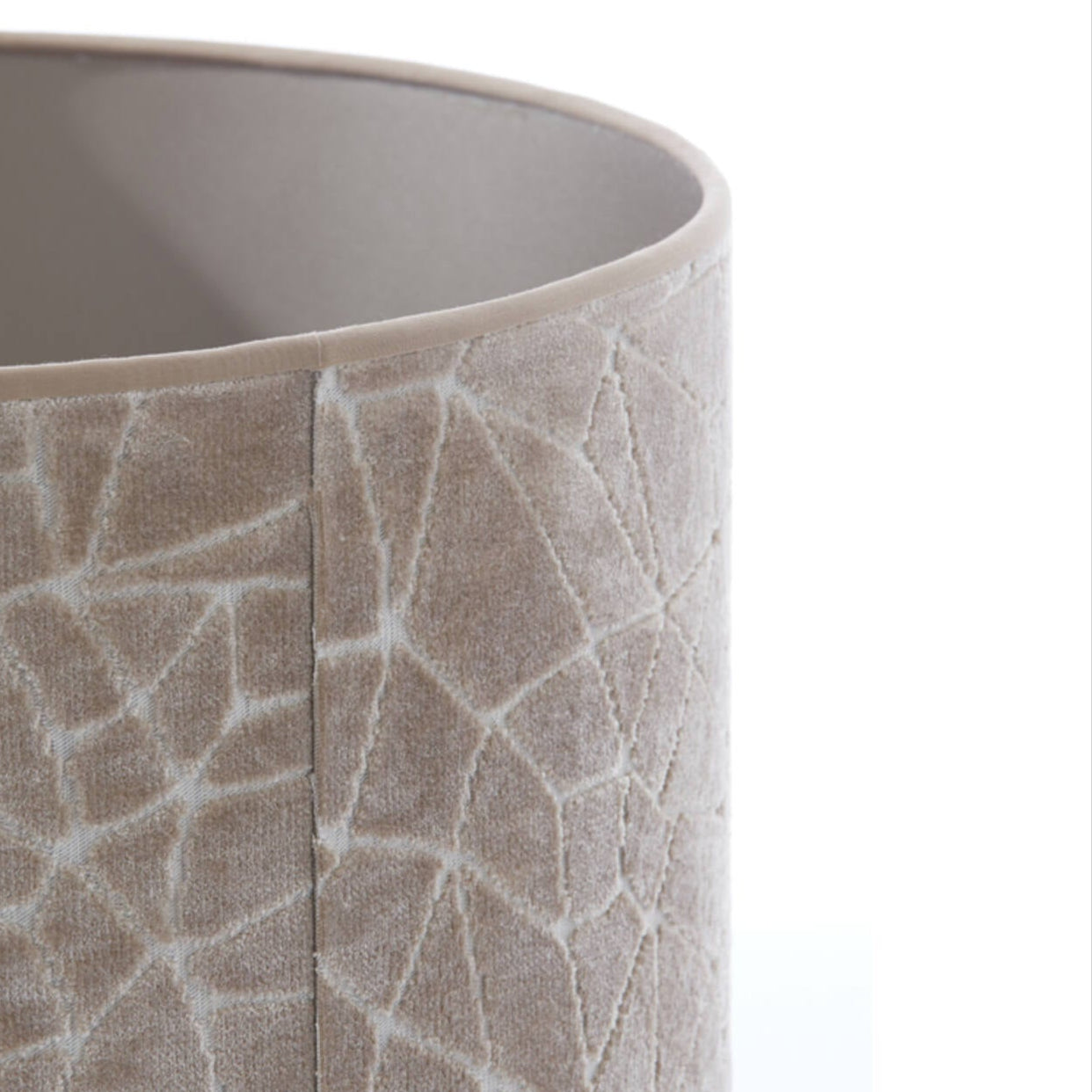 Cracked Effect Velvet Beige Lampshade - 30cm - Uneeka