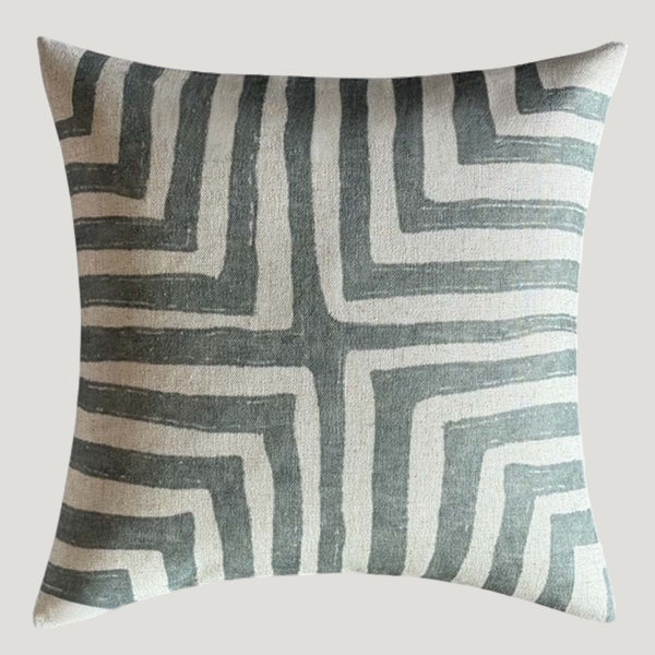 Green Geometric Cross Cushion - Uneeka