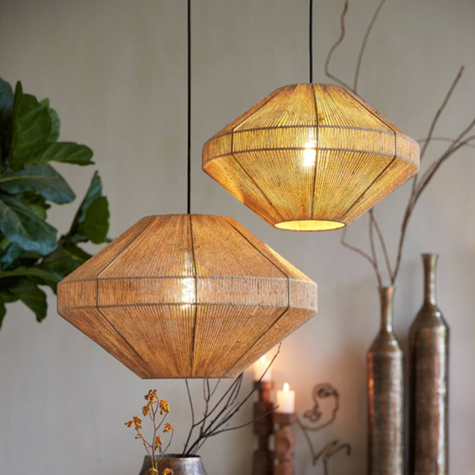 Natural Jute Diamond Pendant - 2966783 - Uneeka