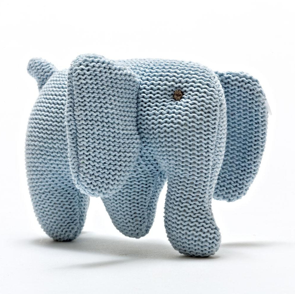 Organic Cotton Knitted Elephant Soft Baby Toy Uneeka