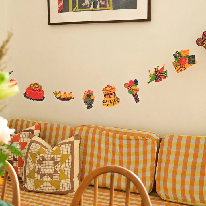 Screen Printed Birthday Celebration Garland - East End Press - Uneeka