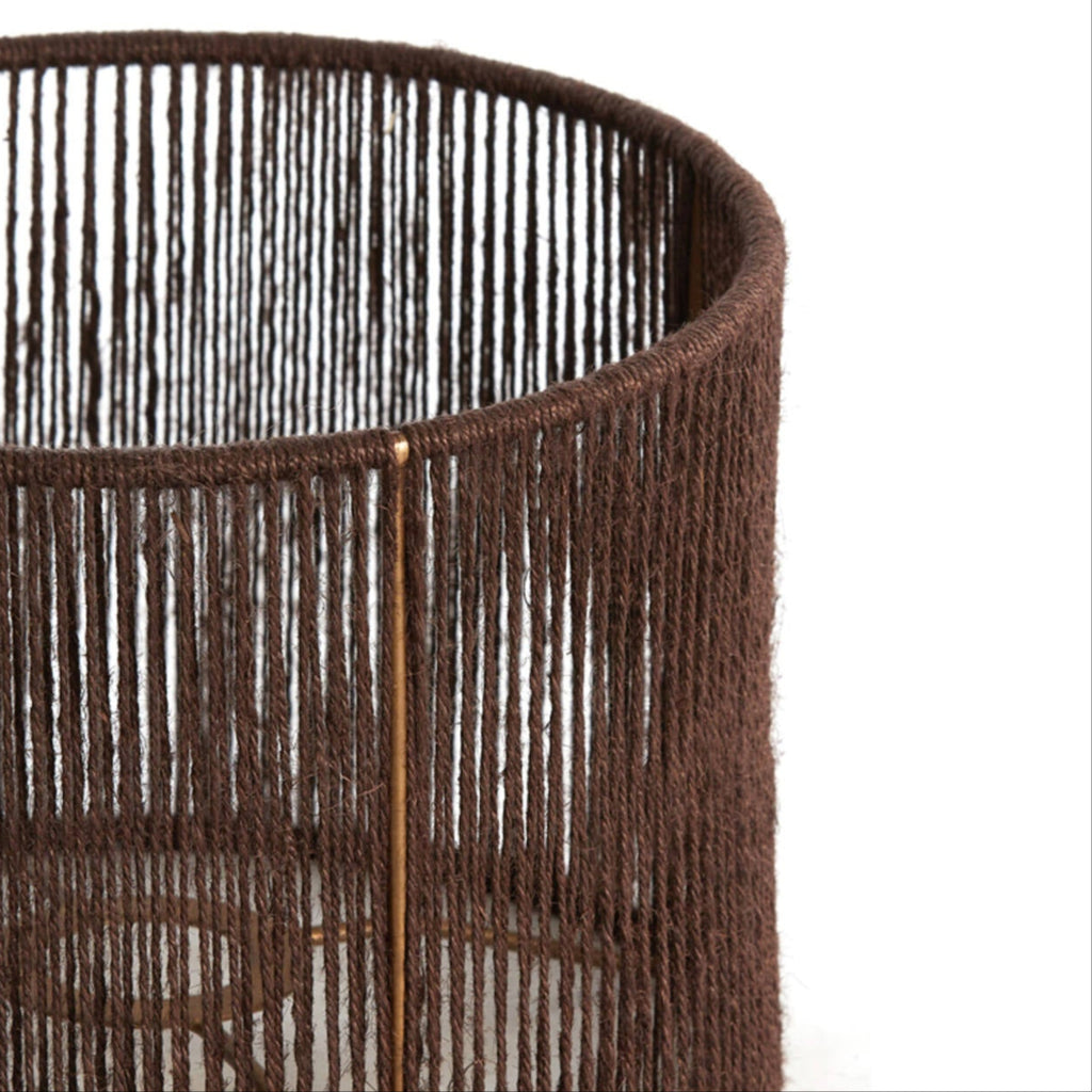 Tossa Dark Brown Jute Cylindrical Lampshade - Uneeka - 30cm 