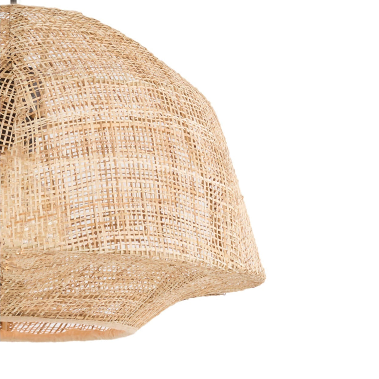 Light Natural Plain Weave Jute Pendant - Uneeka - 2980882