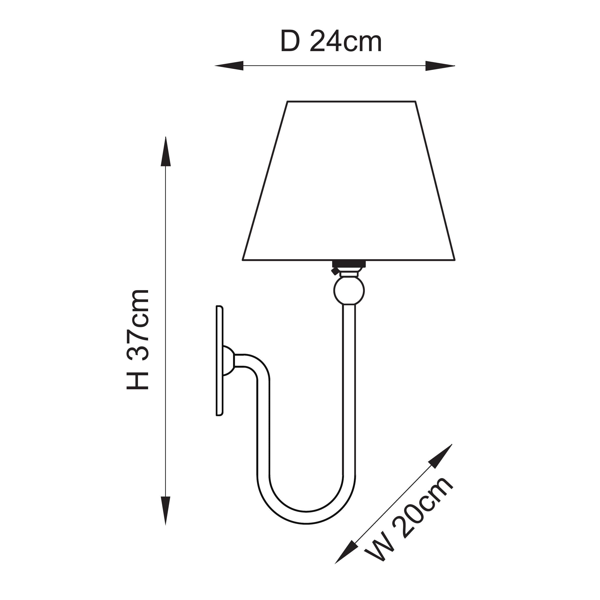 Uneeka Lighting Brushed Brass Wall Light with Ripple Shade - B22 Bulb Holder - 116818 - Handcrafted, Digitally Printed Shade