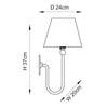 Uneeka Lighting Brushed Brass Wall Light with Ripple Shade - B22 Bulb Holder - 116818 - Handcrafted, Digitally Printed Shade