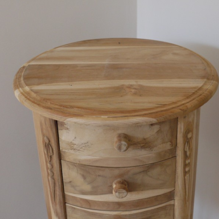 Unfinished Round Wooden Bedside Table table top