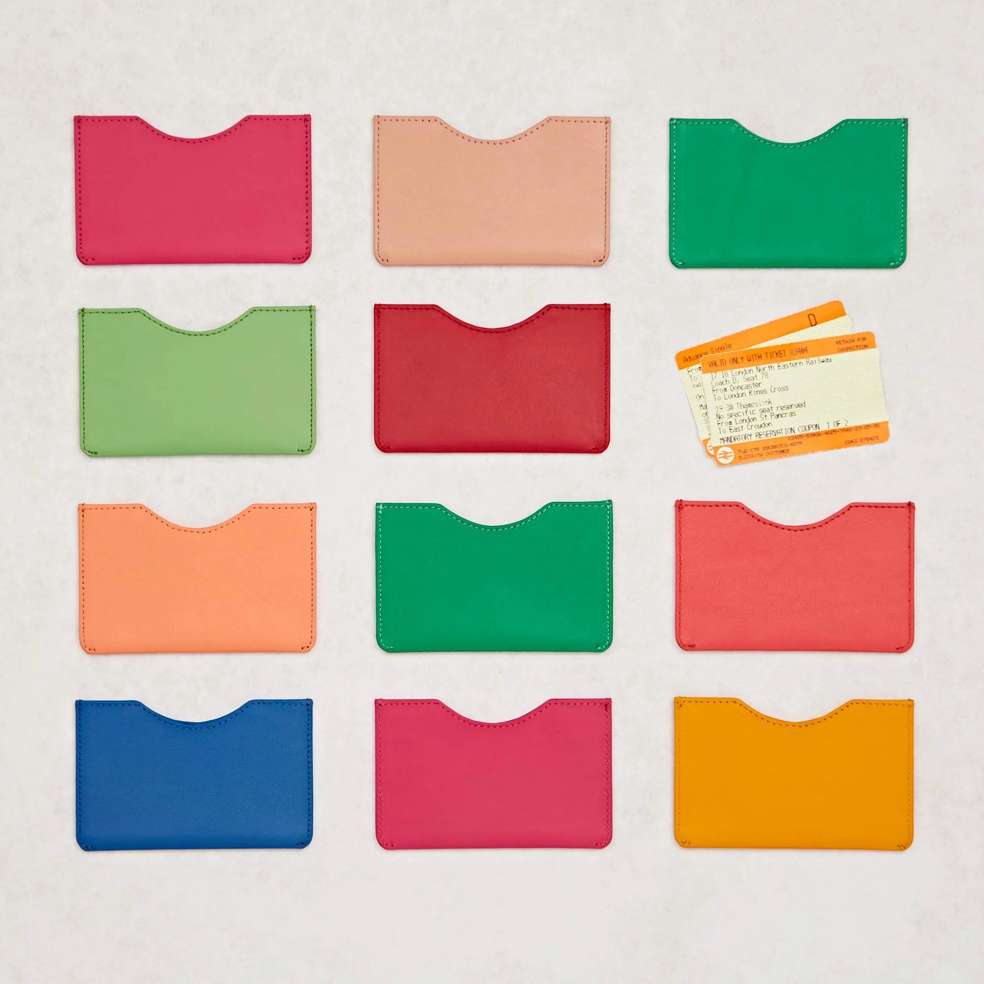 Assorted Colour Recycled Leather Slim Card Holder - VSLIMCH-MC - Uneeka