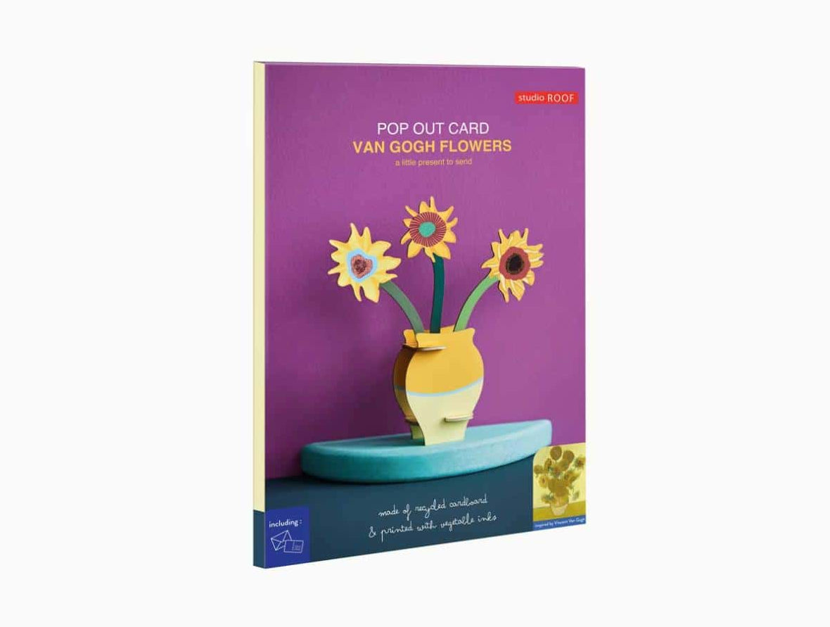 Van Gogh Flowers Cardboard Model & Greetings Card - TPO106 - Uneeka