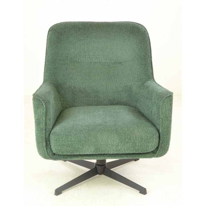 Textured Fabric Green Swivel Chair