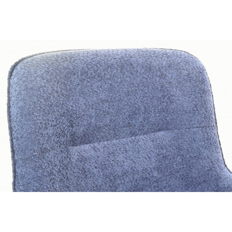 Textured Fabric Dark Blue Swivel Chair