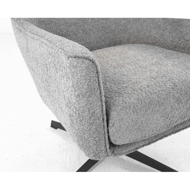 Textured Fabric Steel Grey Swivel Chair
