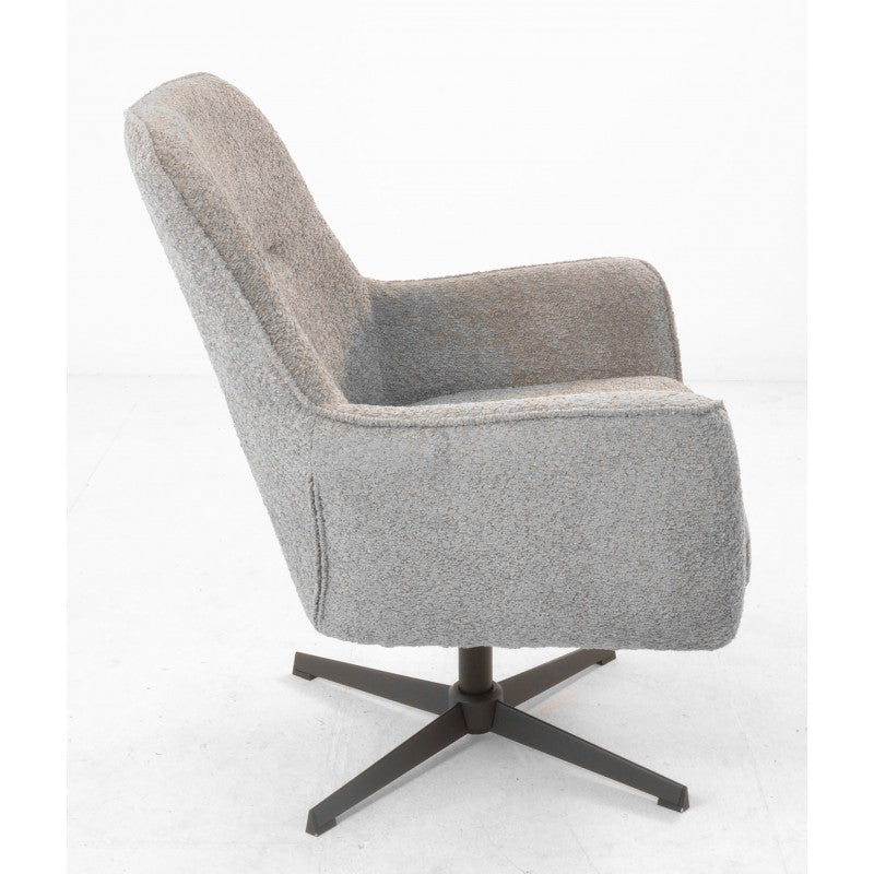 Textured Fabric Steel Grey Swivel Chair