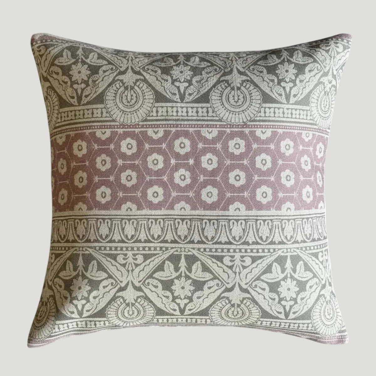 Vintage Charcoal & Mauve Split Cushion - Uneeka