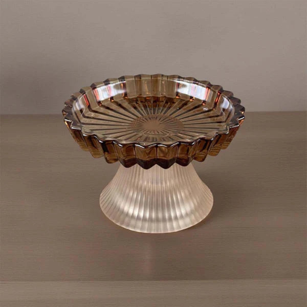 Vintage Fluted Glass Candle Holder Champagne Uneeka