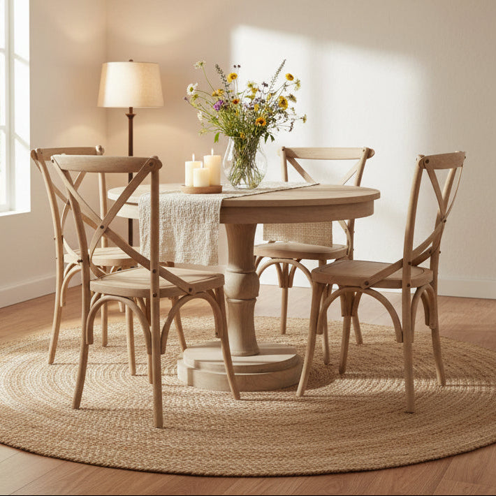 Vintage Round Pedestal Dining Table - VIN166 - Uneeka