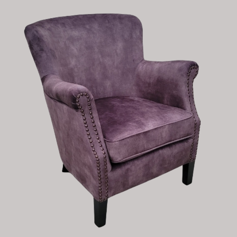 Viola Velvet Armchair - Vintage Charcoal - Ancient Mariner at Uneeka