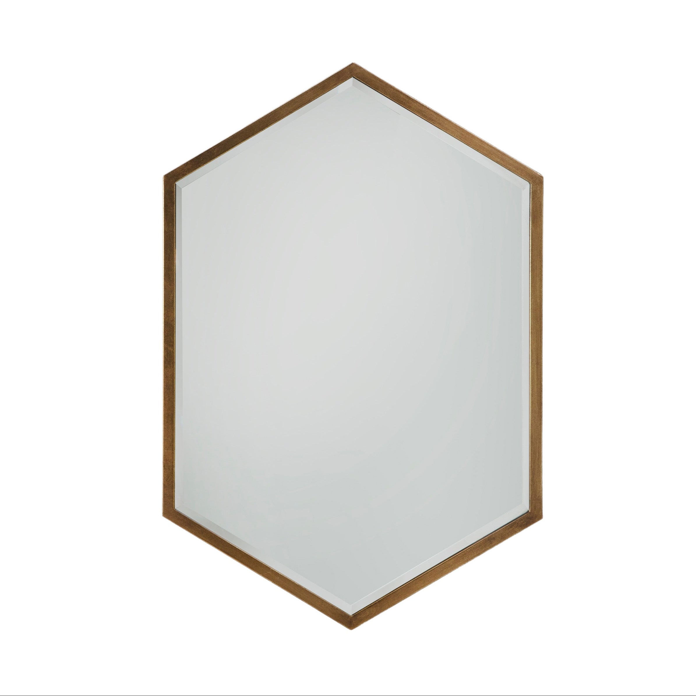 Antique Gold Hexagonal Mirror - 227865 - Uneeka