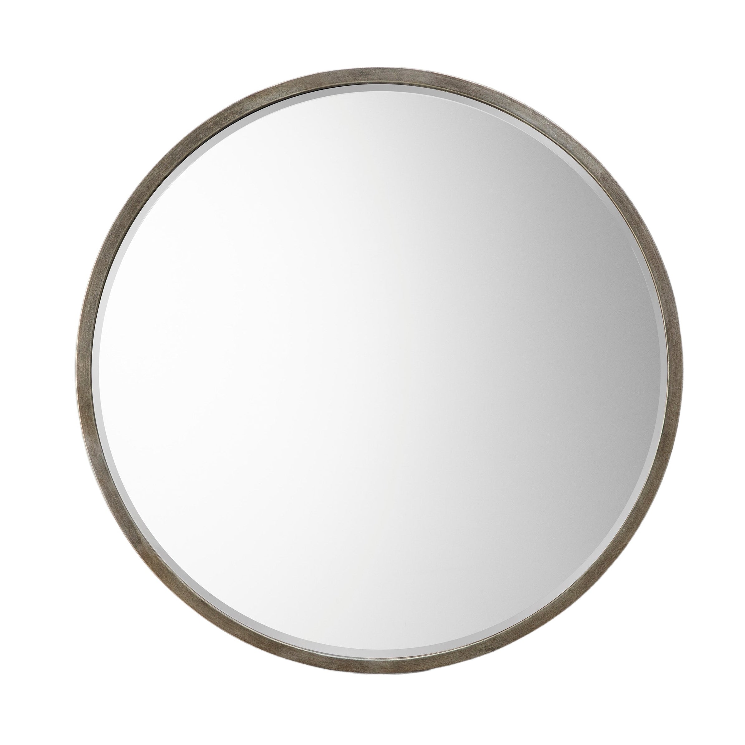 Large Round Antique Silver Mirror - 227889 - Uneeka