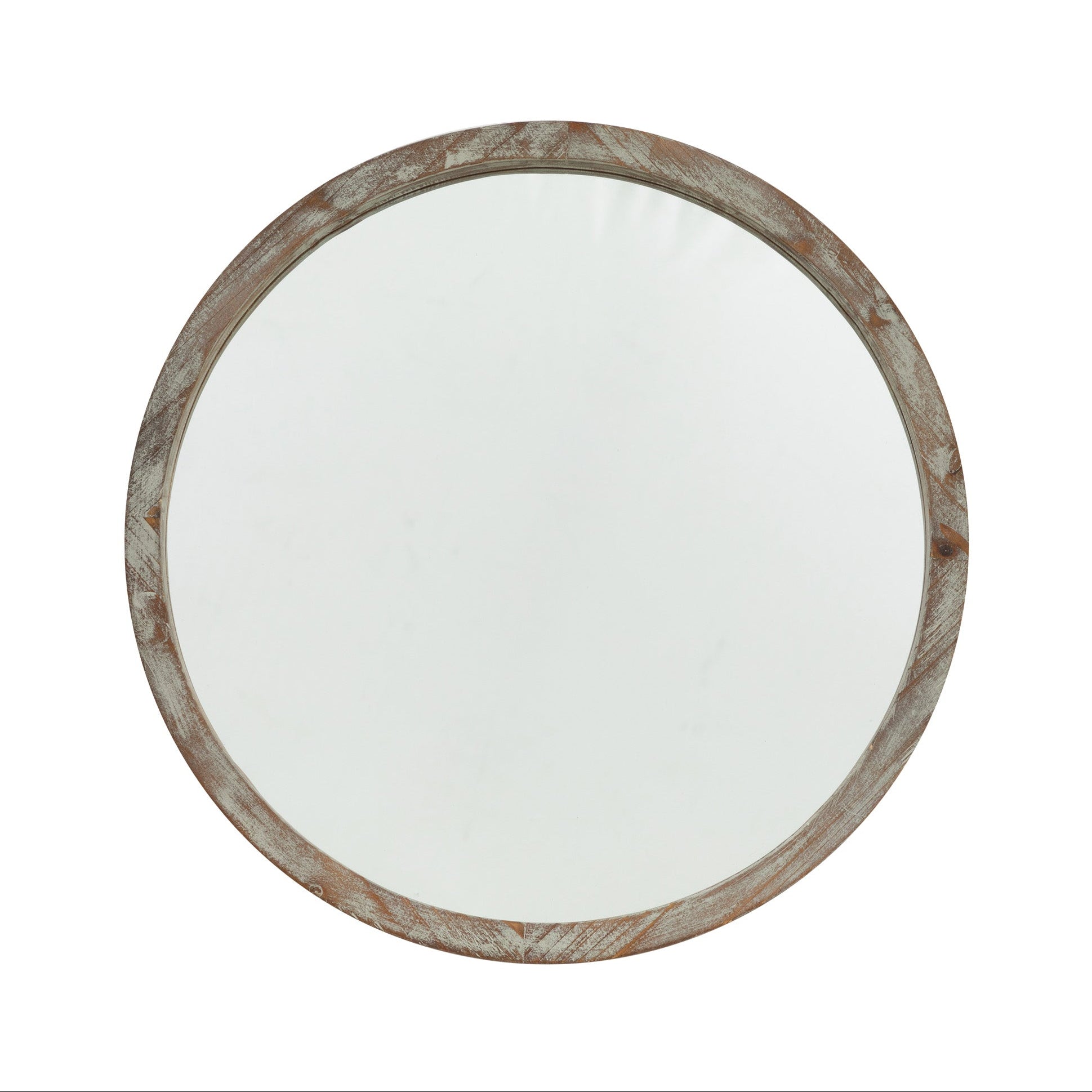 Small Round Fir Wood Mirror - 697067 - Uneeka