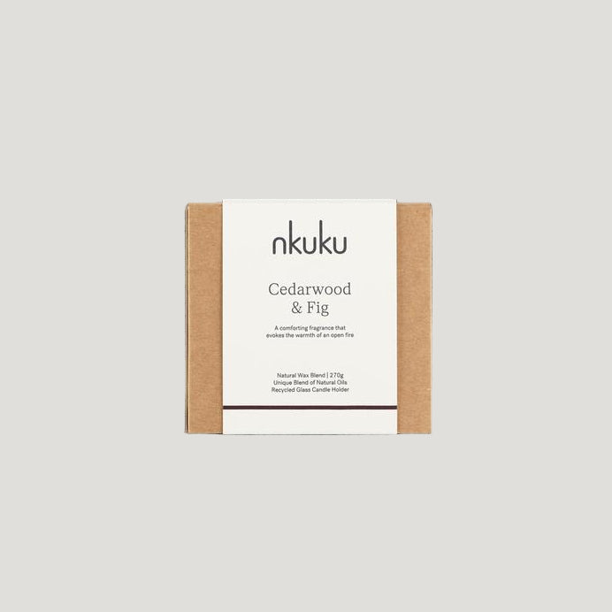 Nkuku Cedarwood & Fig Scented Candle - Uneeka - SC5401