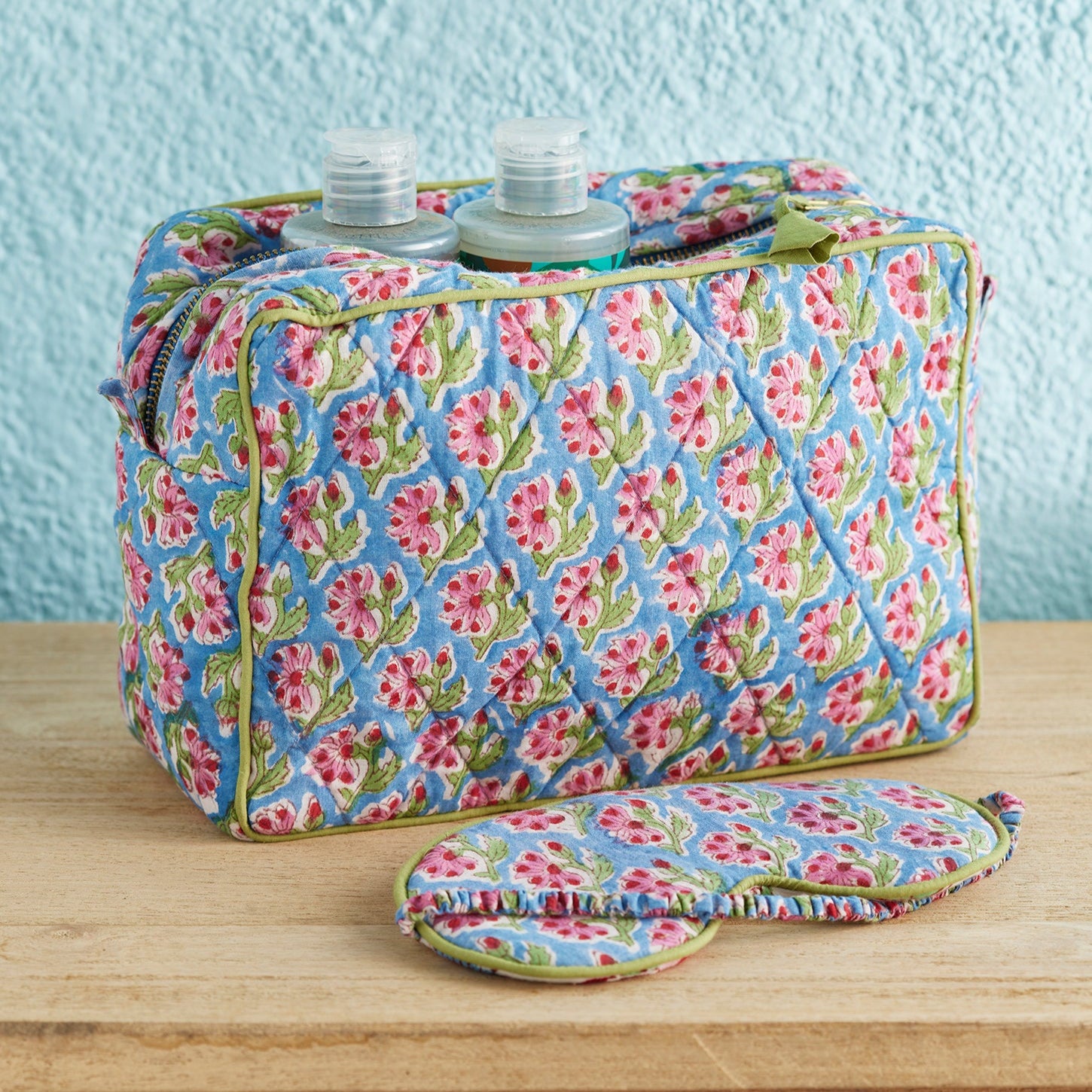 Repeat Block Print Wash Bag - WBAG23 - Uneeka