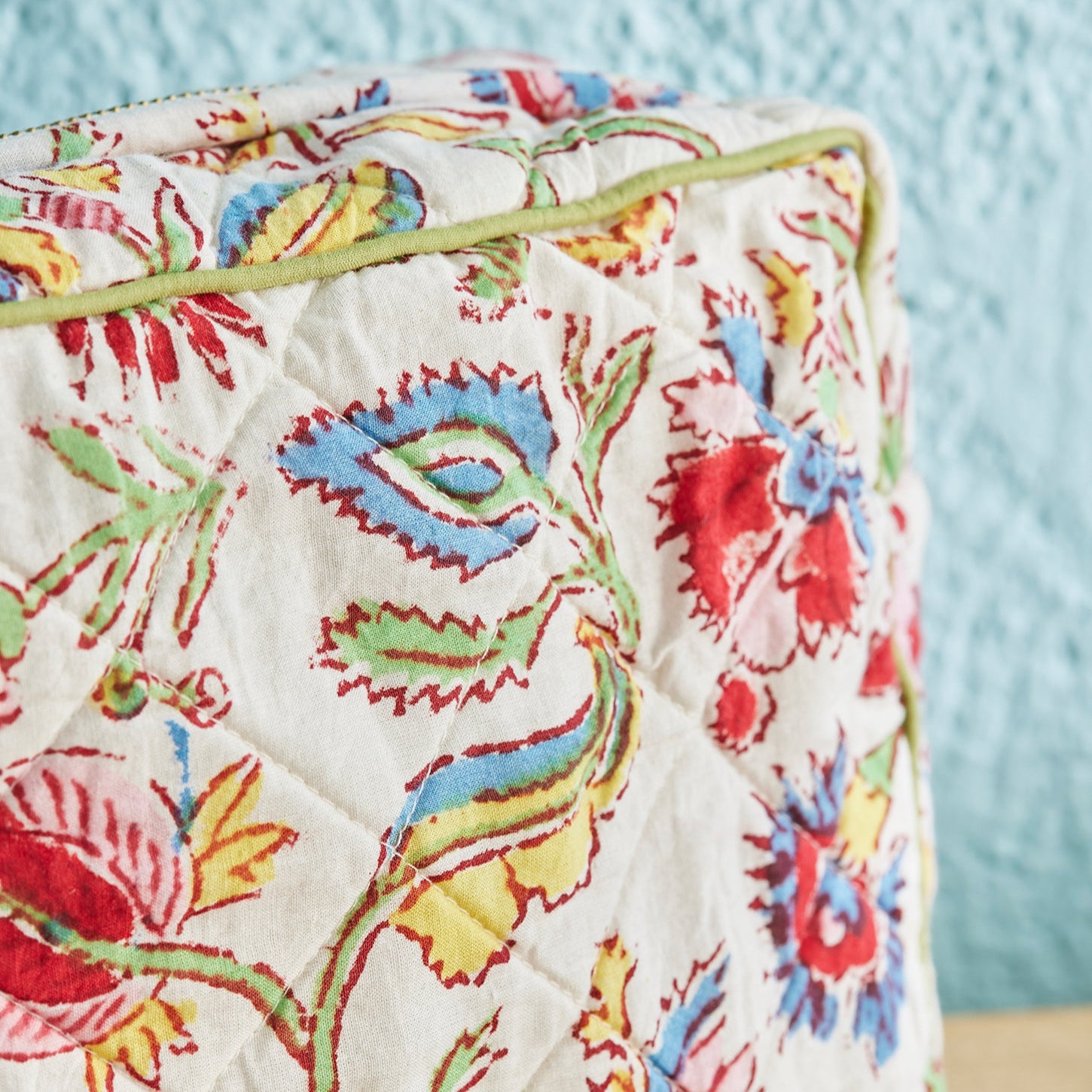 Floral Block Print Wash Bag - WBAG24 - Uneeka